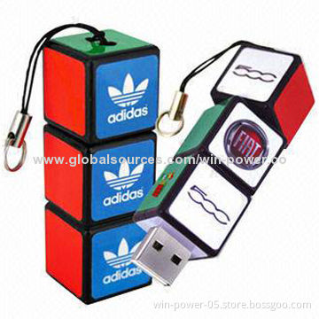 Cubic USB Flash Drives, Supports Password Protection Function, Swivel to Open, Good for PromotionsNew